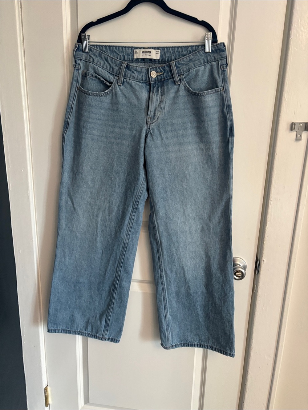 Hollister Light Blue low Rise Baggy Wide-Leg Jeans